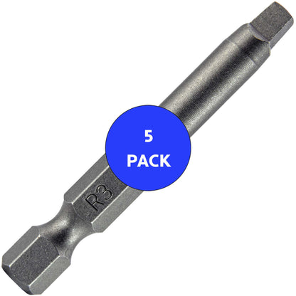 SQUARE BIT DRIVERS: 2 inch - #1, #2, #3  Robertson (R1/R2) - Quick-Change Shank