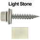 #9 x 1" Stainless Steel Metal Roofing Screws - Hex Washer Head - Self-Piercing (SP) tip metal to wood siding screws. EPDM washer. Colored head.