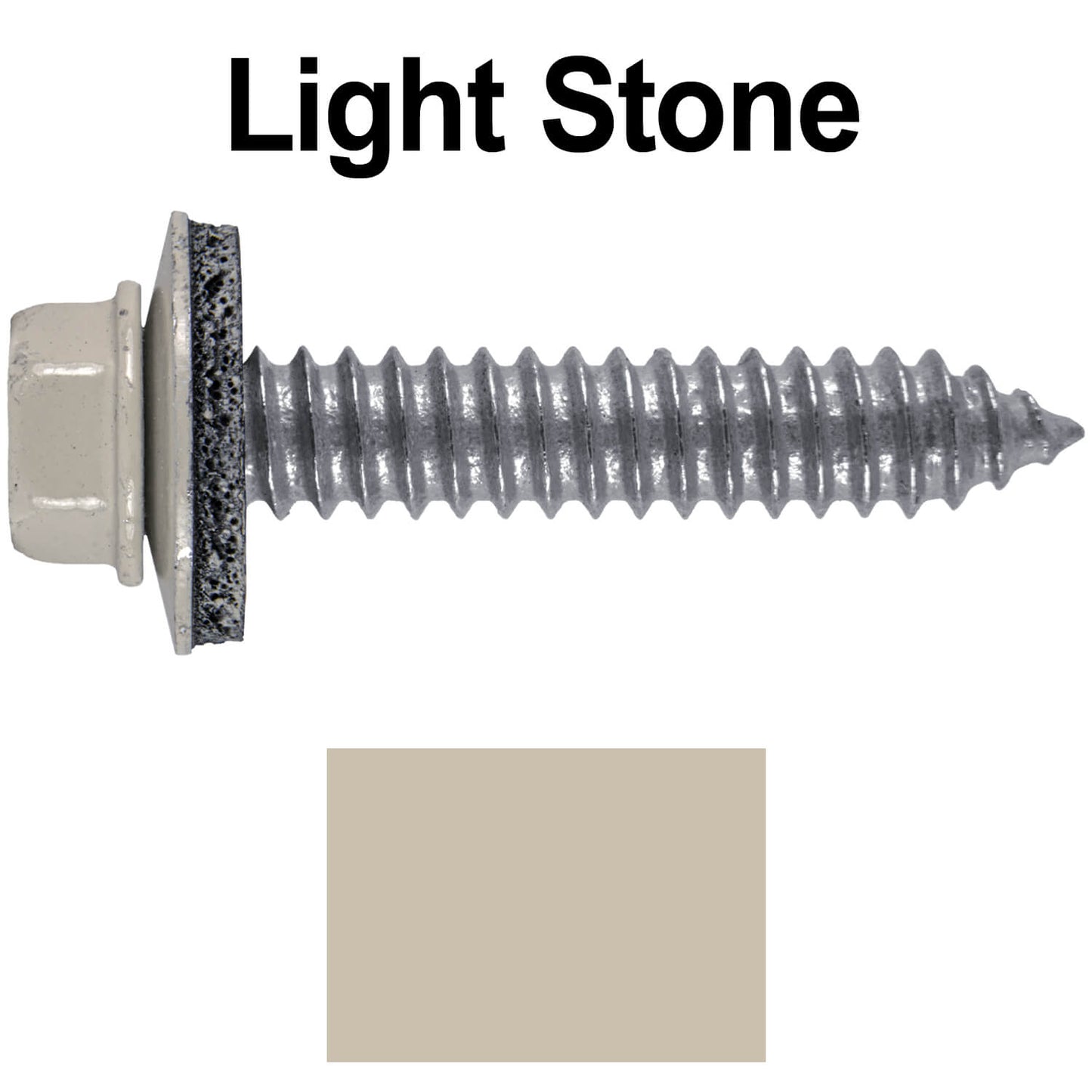 17 x 1-1/2 Metal Roofing Screws - Metal Panel to Metal Purlins and Recovery Screws - Hex Washer Head - EPDM washer.