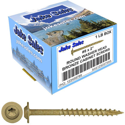 #8 Bronze Star Exterior Coated Modified Truss Head Cabinet Wood Screw Torx/Star Drive Head - Multipurpose Exterior Coated Torx/Star Drive Wood Screws