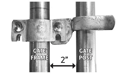 Chain Link Fence Gate Latch Collar - 1-7/8" Galvanized Steel - Fork Latch Hanger (CLEARANCE)