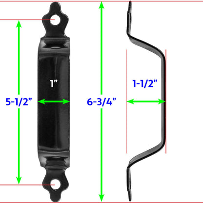 black pressed steel decorative gate handle measr