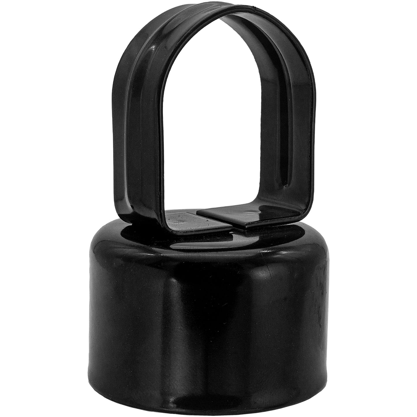 Black Chain Link Fence Loop Cap, Powder Coated Steel