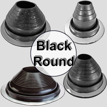 Dektite ROUND Black EPDM flexible Pipe Flashing, Roof Jack, Pipe Booting Flashing