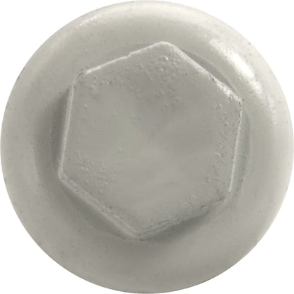 10x1-1/2" HI-LO Zinc Aluminum Cap Metal Roofing Screws  - BONE WHITE (CLEARANCE)