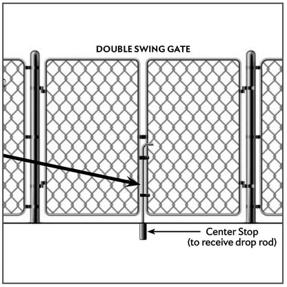 Chain Link Gate Cane Bolt (Single or Double Gate) 1-3/8" X 36"