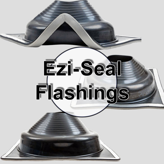 EZI-SEAL EPDM Square Base - Sponge Gasket  - Metal Roof Pipe Flashing - No Silicone Needed (BLACK)
