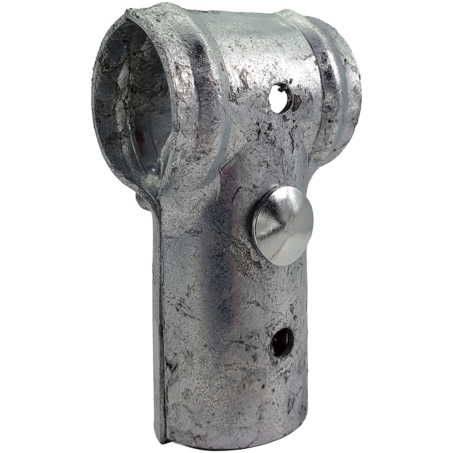 END CLAMP / PANEL T CLAMP -  Chain Link Fence Clamp for T-ing into a pipe of exact dimensions. 1-3/8" x 1-3/8" or 1-5/8" x 1-5/8"