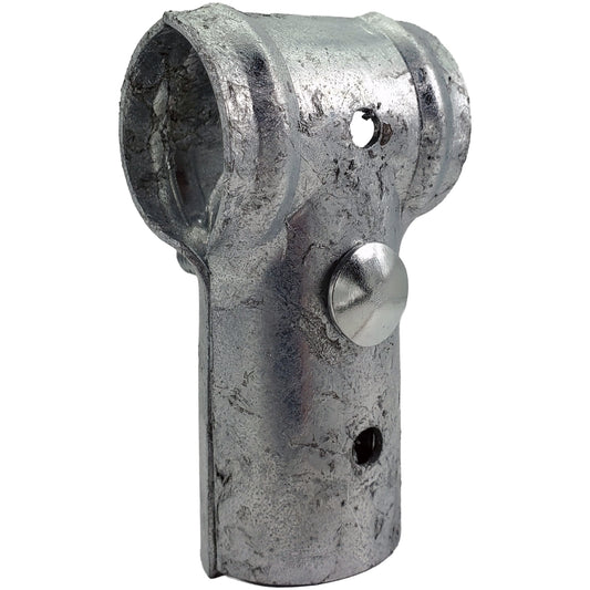 END CLAMP / PANEL T CLAMP -  Chain Link Fence Clamp for T-ing into a pipe of exact dimensions. 1-3/8" x 1-3/8" or 1-5/8" x 1-5/8"