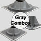 GRAY DEKTITE SQUARE BASE COMBO PIPE FLASHING BOOT:  EPDM Square Base Flexible Pipe Flashing Dektite