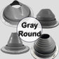 Dektite GRAY EPDM Flexible Round Pipe Flashing - Metal Roof Jack Pipe Boot - Metal Roofing Pipe Flashing