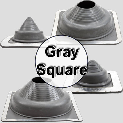 GRAY Square Base EPDM Flexible Pipe Flashing