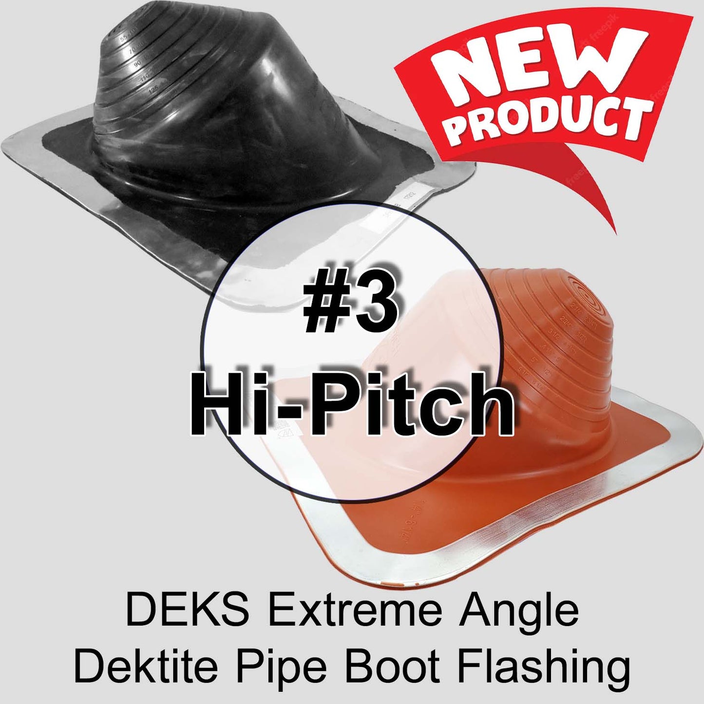 Dektite Hi-Pitch Roof Flashing for Steep Slope Metal Roofing Flexible Flashing With Aluminum Collar