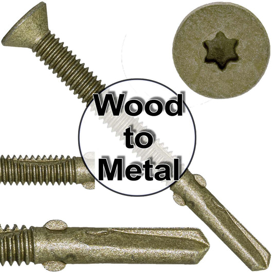 Reamer Tek Torx/Star Head Self-Drilling Wood to Metal Screws - for Flatbeds, Trailers or Fastening Wood to Steel