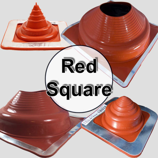 Dektite Red Silicone High-Temp Square-Base Flashing - 392°F Metal Roof Boot