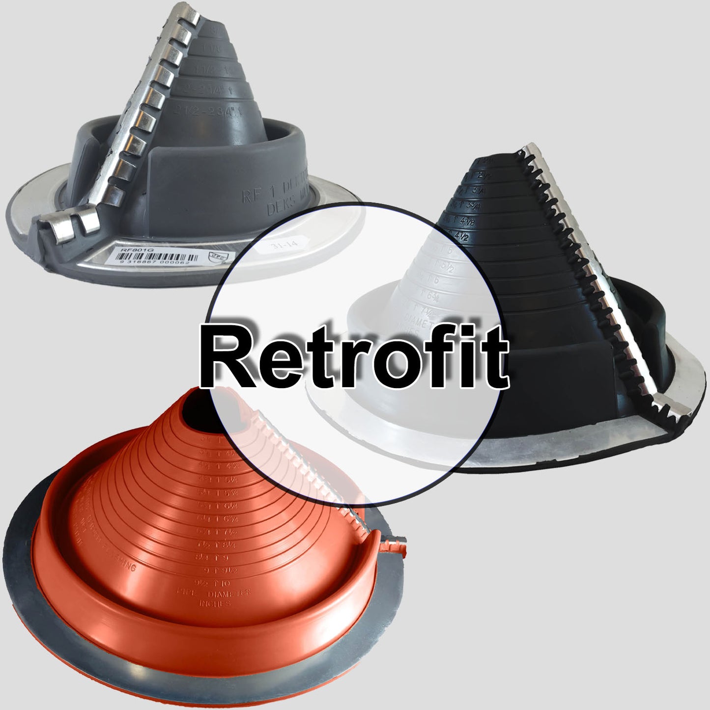 Retrofit Flexible Pipe Flashing Dektite: Roof Jack -Pipe Boot - Pipe Flashing