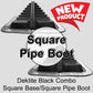 #3 Black Square Pipe, Square Base Combo Pipe Flashing DCS103BC