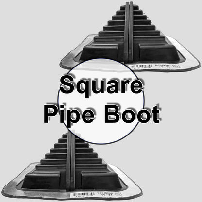 DCS103BC Black Square Pipe, Square Base Combo Pipe Flashing