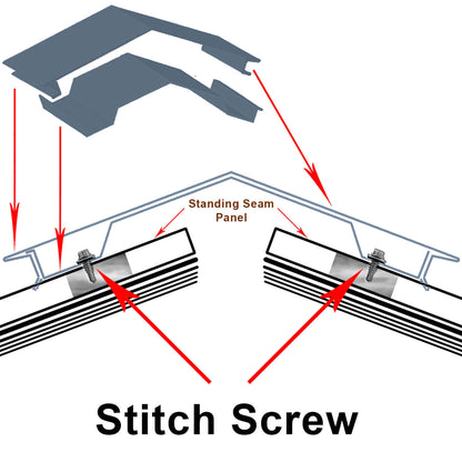 14x7/8" Stitch Tek Metal to Metal Type #1 Roofing Screws  - PEWTER GRAY (CLEARANCE)