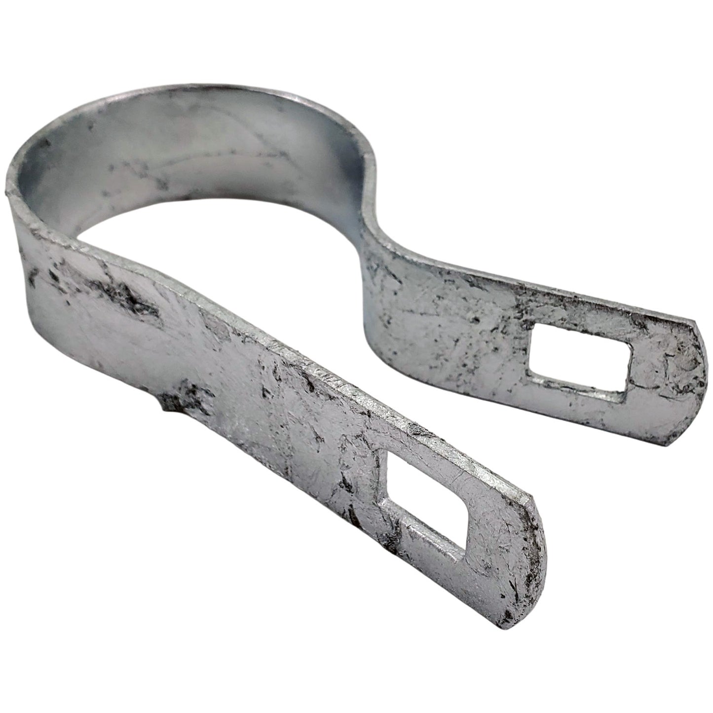 Tension Band for Chain Link Fence - Manufactured from Galvanized Steel to Prevent Rust. Tension Bands Wrap Around the Pipe on the Fence and Attach to a Tension Bar Holding the Chain Link Mesh