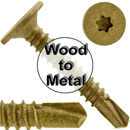 #10 Self Drilling Wafer Head Screws -  Wood to Metal - Self Tapping Star/Torx TEK Screw