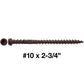 #10 x 2-3/4" Colored Composite Decking Wood Screw with Torx/Star Drive Head - Exterior Coated ACQ Lumber Compatible
