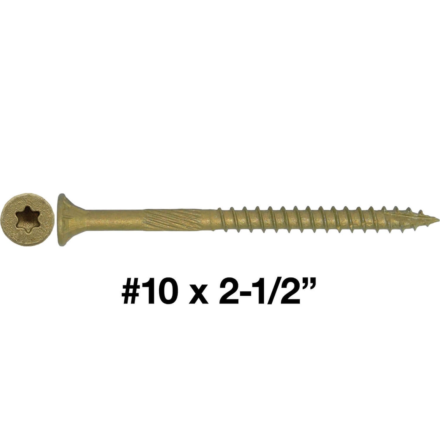 #10 (BTX) Bronze Star Exterior Coated Wood Screw Torx/Star Drive Head - Multipurpose Exterior Coated Torx/Star Drive Wood Screws