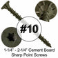 #10 Cement Board Torx/Star Head Screws SHARP POINT for Fastening Cement Backer Board/Cement Board/Tile Board - Torx/Star - T-25 Torx Head