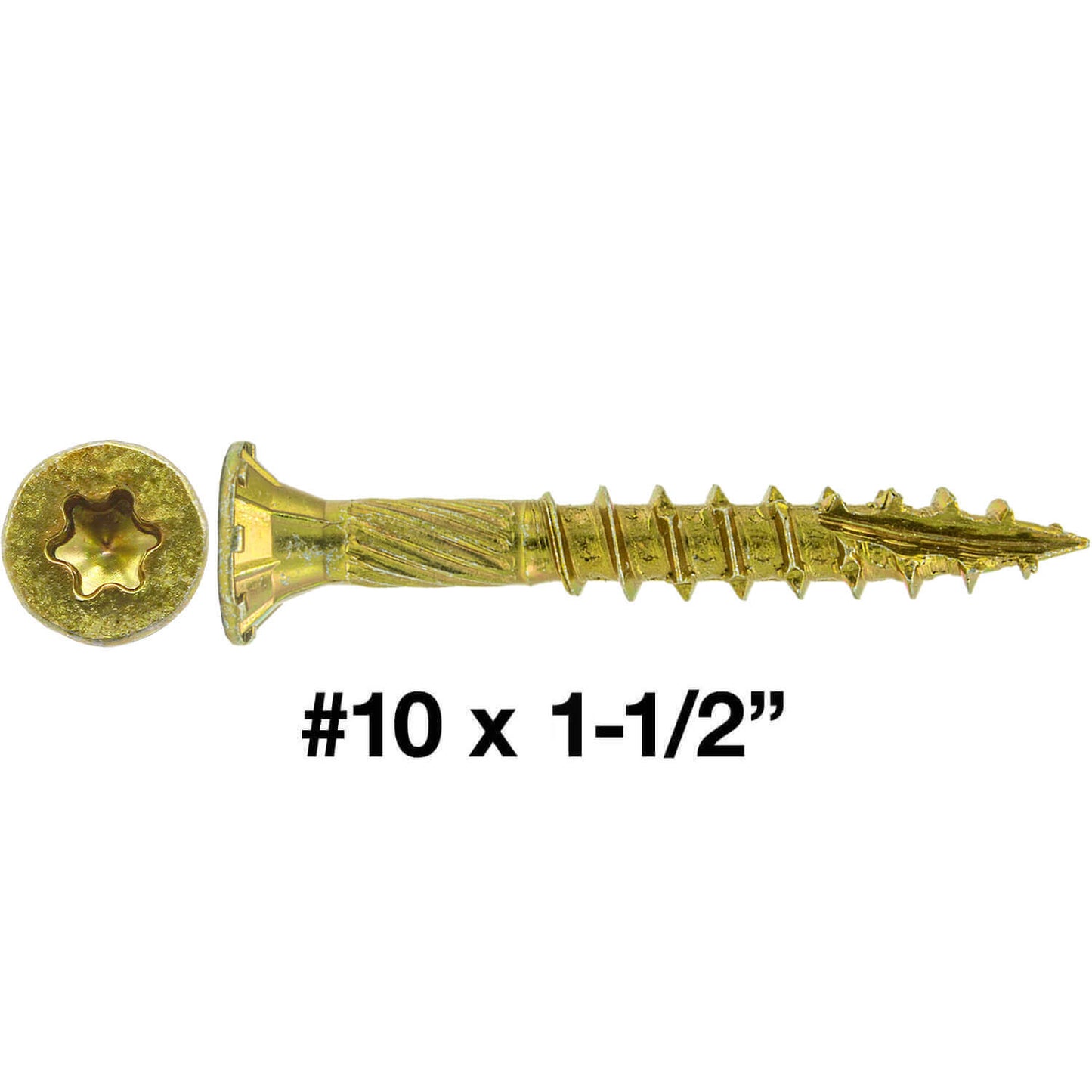 #10 Yellow Zinc Coated General Purpose Wood Screws. Torx/Star Drive Head - Multipurpose Torx/Star Drive Wood Screws