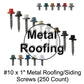 10 x 1" Metal ROOFING SCREWS:  Hex Head Sheet Metal Roof Screw. Self starting metal to wood siding screws. EPDM washer. (250 Count)
