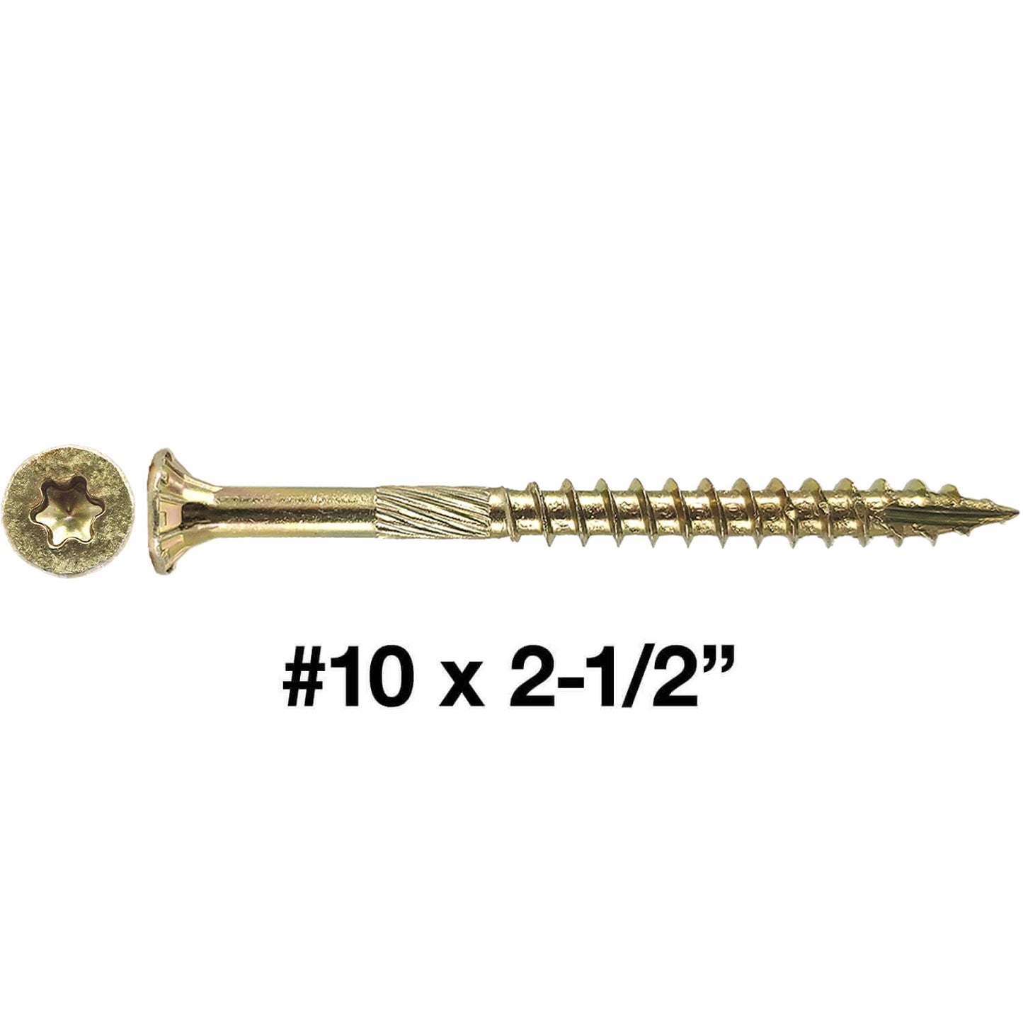 #10  (YTX) Yellow Zinc Coated General Purpose Wood Screws. Torx/Star Drive Head - Multipurpose Torx/Star Drive Wood Screws