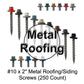10 x 2" Metal ROOFING SCREWS: Galvanized Hex Head Sheet Metal Roof Screw. Self starting metal to wood siding screws. EPDM washer. (250)