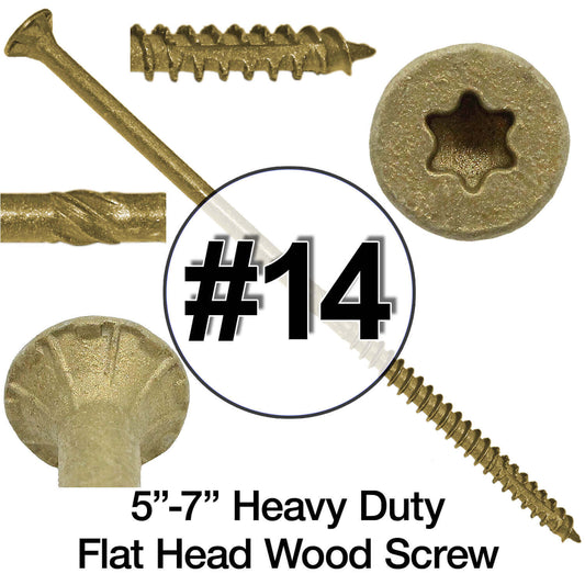 #9 x 1-1/2 Bronze Star Exterior Coated Wood Screw Torx/Star Drive Head -  Multipurpose Exterior Coated Torx/Star Drive Wood Screws - (1 POUND - 140