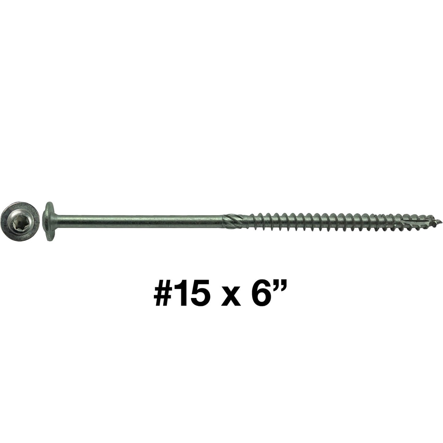#15 Stainless Steel Construction Lag Screw  T-30 Torx/Star Drive Heavy Duty Lag Screw - Modified Truss Washer Head