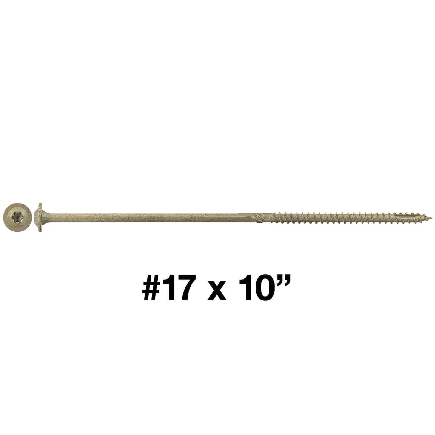 #17 Construction Lag Screw Exterior Coated Torx/Star Drive Heavy Duty Structural Lag - Modified Truss Washer Head