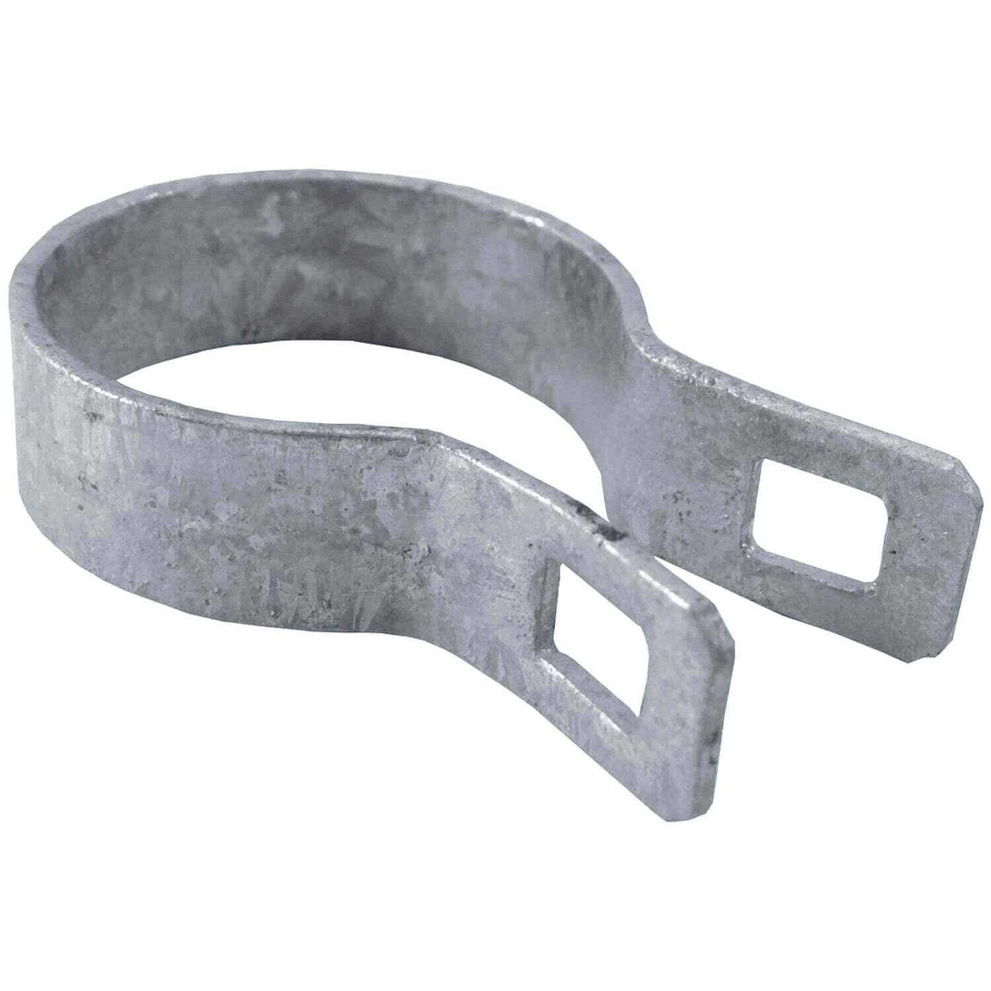 Brace Band for Chain Link Fence -  Galvanized Chain Link Brace Band. Attach Rail Ends to terminal post, corner fence post, end fence post, gate fence post or gate frame