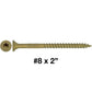 #8 (BTX) Bronze Star Exterior Coated Wood Screw Torx/Star Drive Head - Multipurpose Exterior Coated Torx/Star Drive Wood Screws