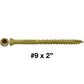 #9 Bronze Star Trim Head Wood Screw Torx/Star Drive Head - Multipurpose Exterior Coated Torx/Star Drive Wood Screws