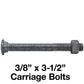 CARRIAGE BOLTS - Galvanized Bulk Chain Link Fence Carriage Bolts