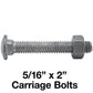 CARRIAGE BOLTS - Galvanized Bulk Chain Link Fence Carriage Bolts