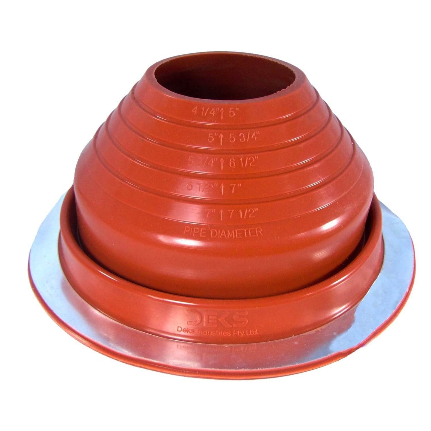 Dektite RED Round High Temp Silicone Flexible Pipe Flashing (Roof Jack, Pipe Boot Flashing)