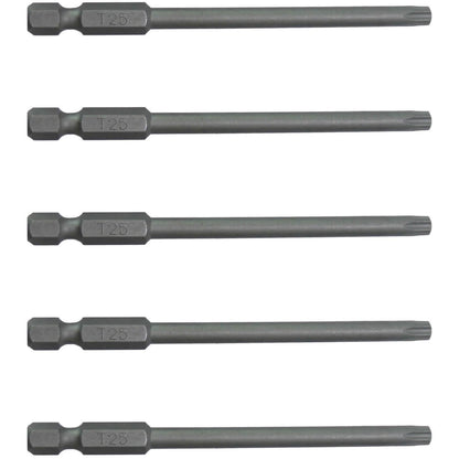 T25 (T-25) Torx/Star Driver Bit - Color Coded  Torx/Star Drive Quick Change Shank Bit for Screws and Fasteners Requiring T25 (T-25) Size Bits