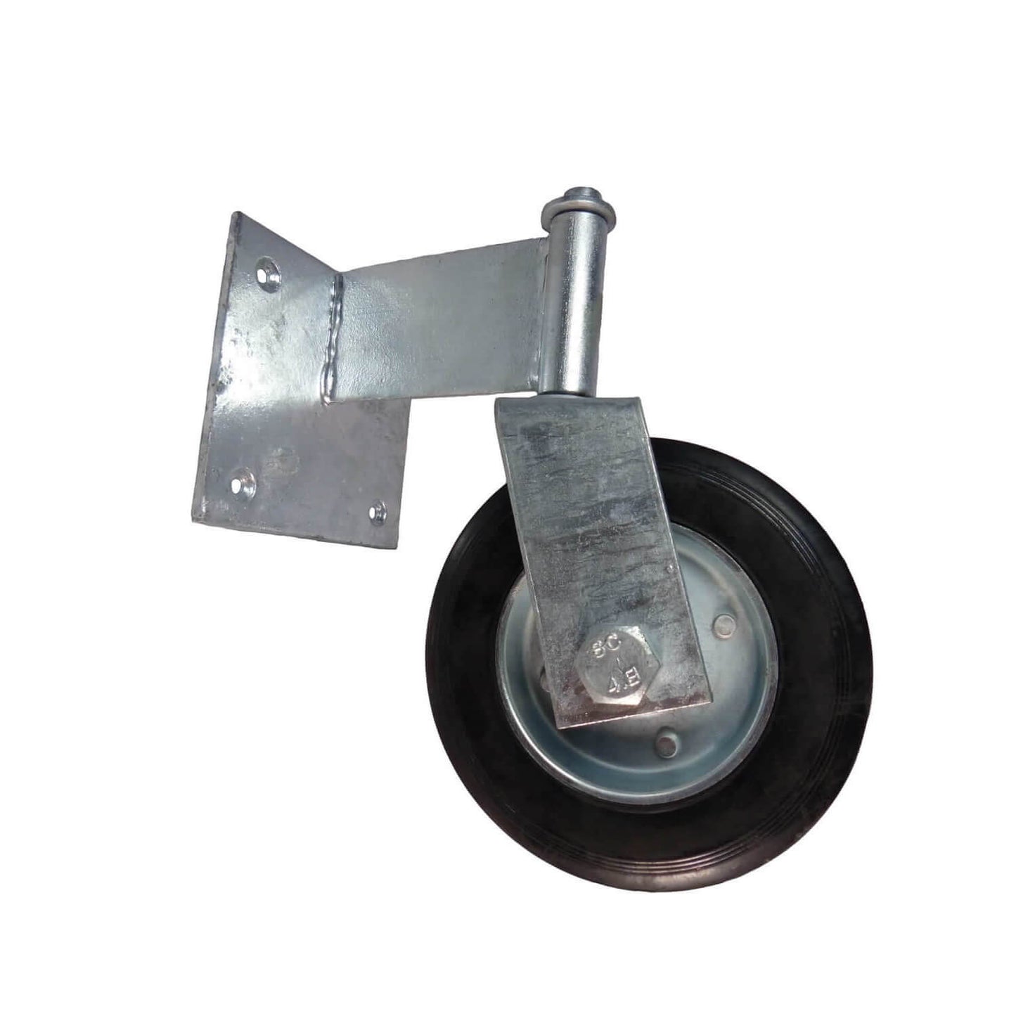 Swivel Wheel for Swinging Wood Gate. Galvanized Steel guards against rusting. Product is easy to install