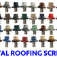 10 x 1" Metal ROOFING SCREWS:  Hex Head Sheet Metal Roof Screw. Self starting metal to wood siding screws. EPDM washer. (250 Count)