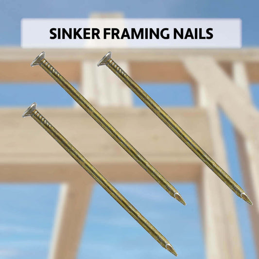 Sinker Framing Nails for General Home construction, remodeling, general carpentry vinyl coated nails. Used for interior framing and structural fastening