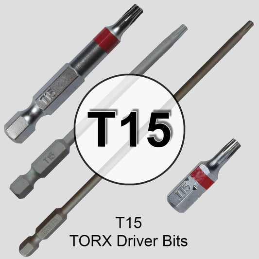 T15 (T-15) Torx/Star Driver Bit - Color Coded T15  Torx/Star Drive Bit for Screws and Fasteners Requiring T15 (T-15) Size Bits
