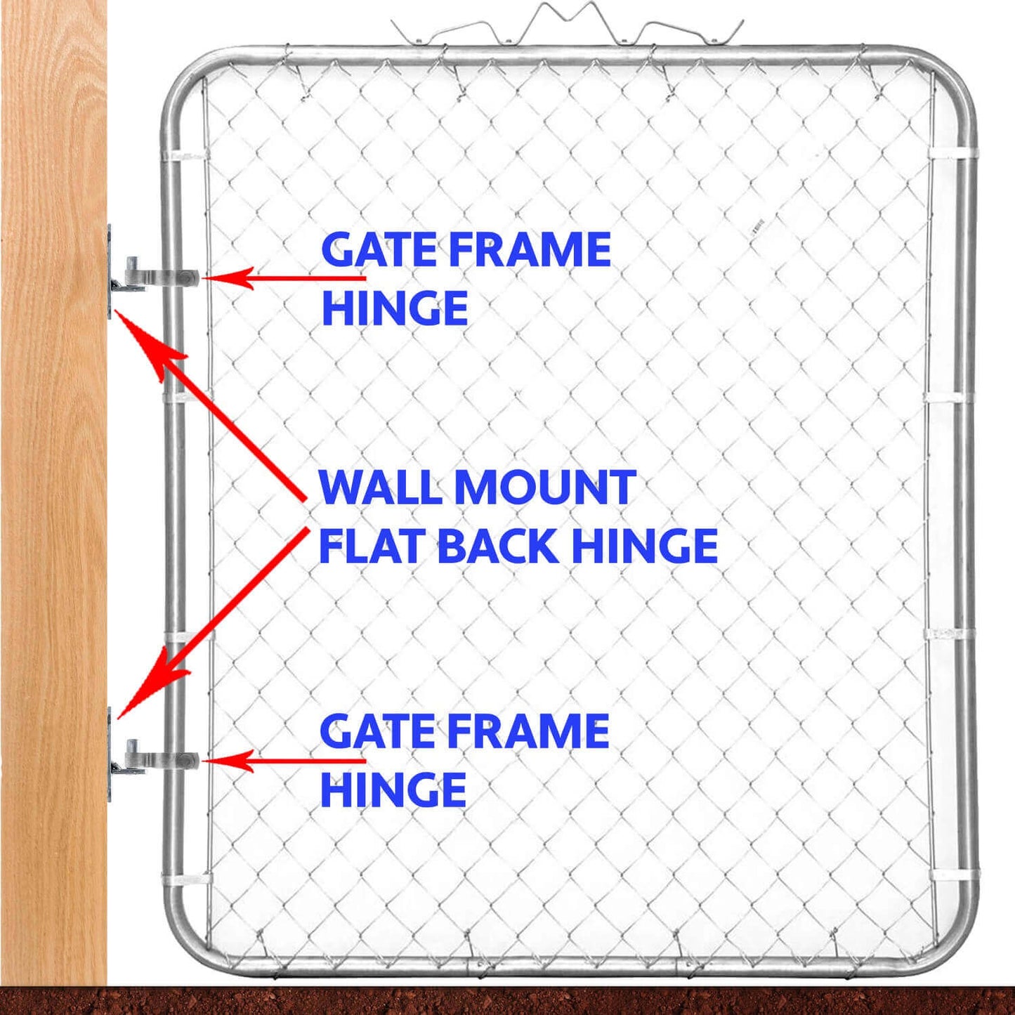 Chain Link Fence Gate Frame Hinge -Galvanized Chain Link Post Gate Frame Hinge - Nut/Bolt Included for Hinge