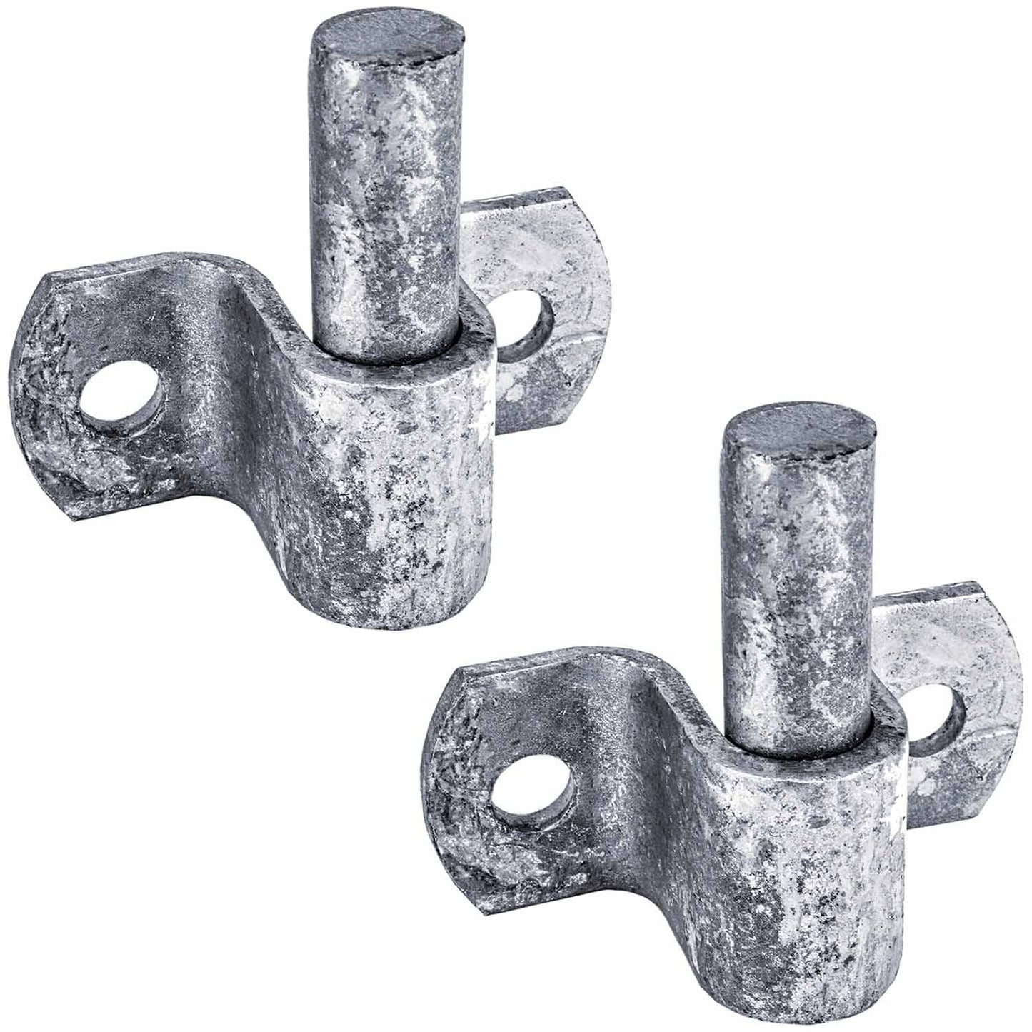 Wood Fence Post Chain Link Gate Hinge With 5/8 Hinge Pin. Constructed of Heavy Duty Galvanized Steel. Horizontal Mount. (2 Pack)