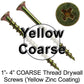 Yellow Zinc Coarse Thread Drywall, Gypsum board, Sheetrock, Plasterboard Screws. Use for all purpose wood screws